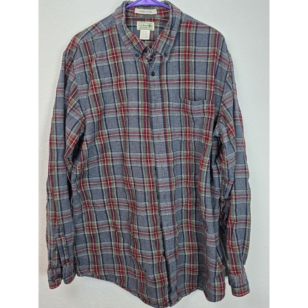 L.L.‎ Bean Scotch Plaid Flannel Shirt Size XTL Slightly  Fit